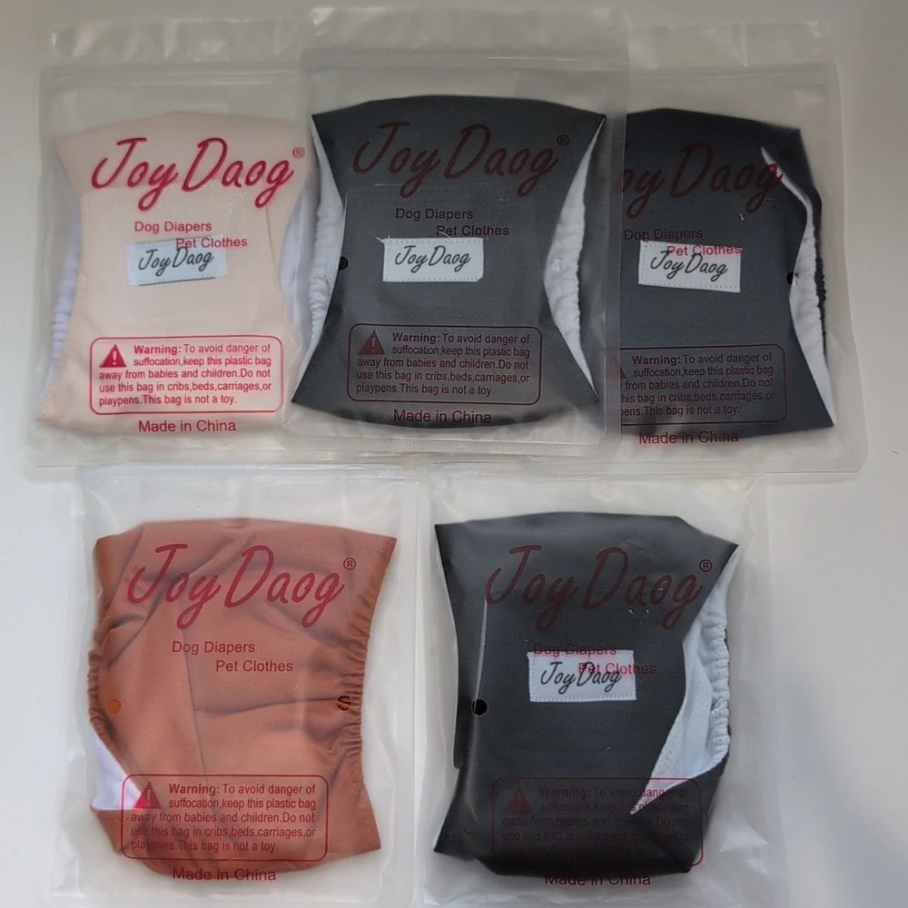 NWT 5 Pack Joy Daog Male Washable Reusable Diapers Size XS
